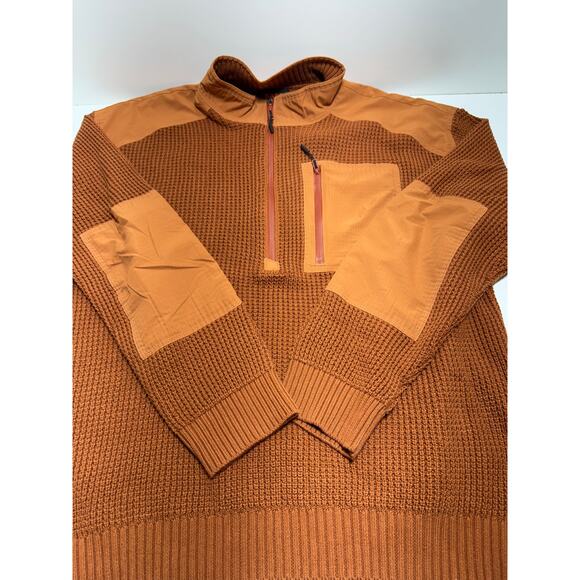 Bass Outdoor Men’s Orange Quarter Zip Long Sleeve Pullover Sweater Size XXl - Picture 7 of 8